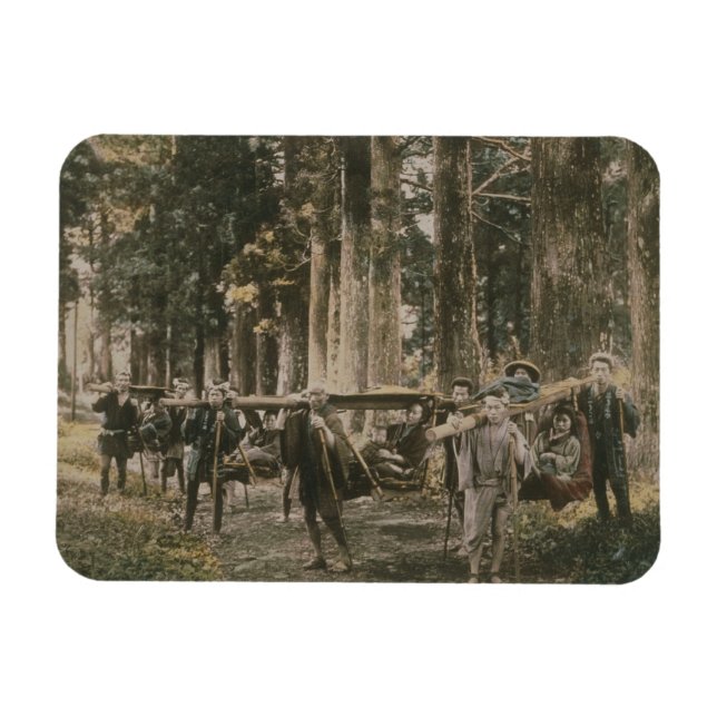 Magnet Flexible Famille japonaise transportée en litière, vers 188 (Horizontal)