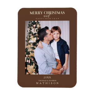 Magnet Flexible Famille Moderne Sophistiquée Photo de Noël Brun