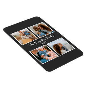 Magnet Flexible Famille personnalisée 4 photo collage modèle