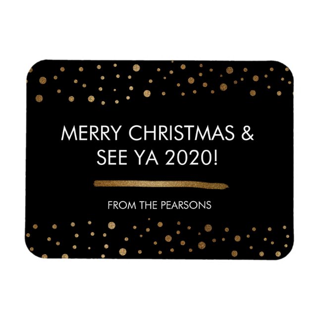 Magnet Flexible Famille personnalisée Joyeux Noël et Voir Ya 2020 (Horizontal)
