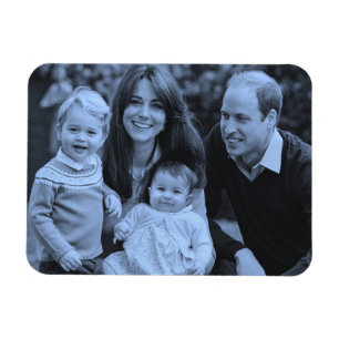 Magnet Flexible Famille Prince William déc 2015 bleu monochrome