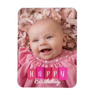 Magnet Flexible Famille rose Anniversaire personnalisé Flexible ai