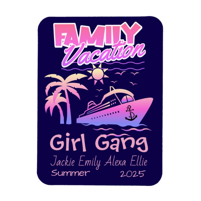 Magnet Flexible Family Cruise Girl Gang Personnaliser (Vertical)