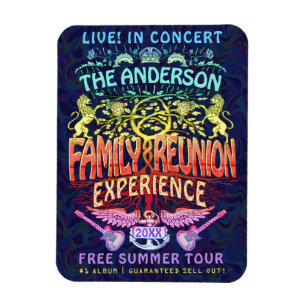 Magnet Flexible Family Reunion Band Retro les années 70 Concert Lo