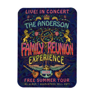 Magnet Flexible Family Reunion Band Retro les années 70 Concert No