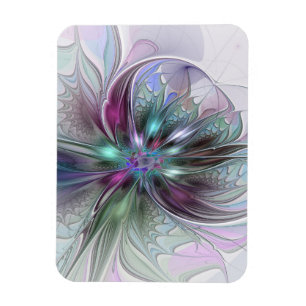 Magnet Flexible Fantaisie Abstraite Moderne Fleur Fractale Colorée