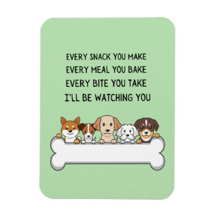 Magnet Flexible Fantastique Chien Chiot Visages Je Vous Regarderai