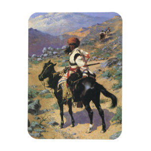 Magnet Flexible Far West vintage, Un trappeur indien par Remington