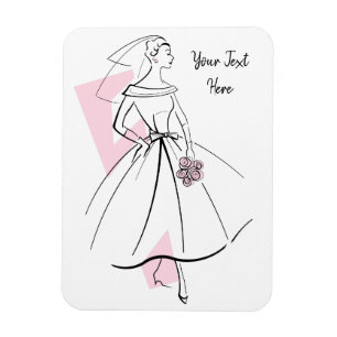 Magnet Flexible Fashion Bride Pink Texte aimant flexible