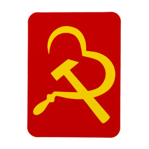 Magnet Flexible Faucille Et Marteau, Cœur, Amour, Communisme