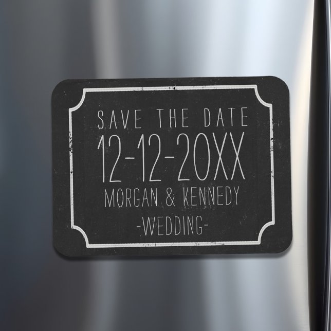 Magnet Flexible Faux Chalkboard Enregistrer l'aimant Date (Chalkboard Save the Date Magnet with space for your wedding date)