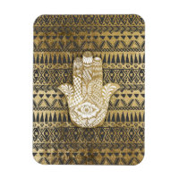Faux Print Gold Hamsa main et Tribal Aztec