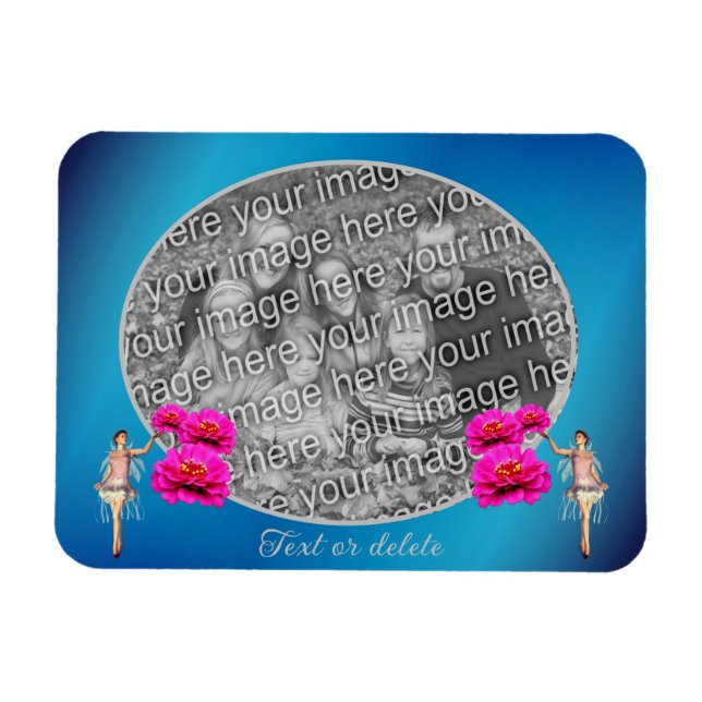 Magnet Flexible Fées Et Fleurs Personnalisées Ajouter Votre Photo (Horizontal)