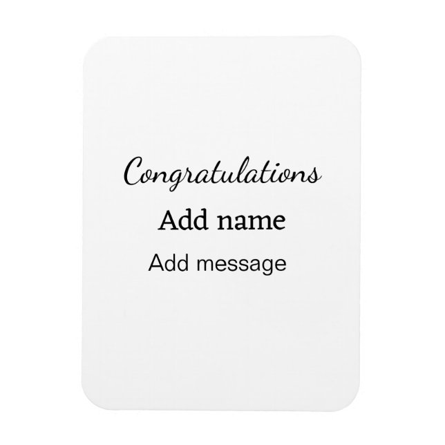 Magnet Flexible Félicitations ajouter un message de nom simple dip (Vertical)