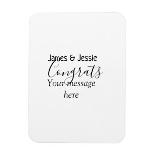 Magnet Flexible Félicitations ajoutez nom message mariage jeune co
