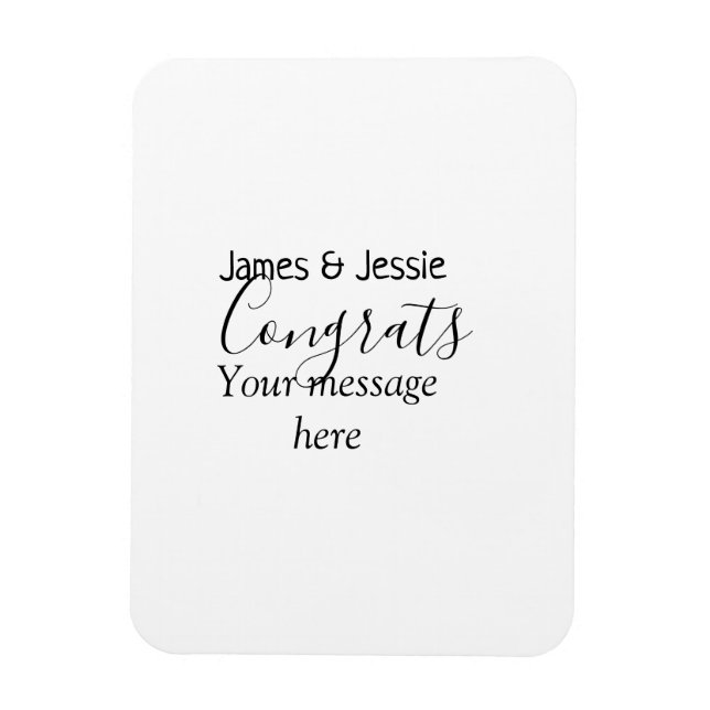 Magnet Flexible Félicitations ajoutez nom message mariage jeune co (Vertical)
