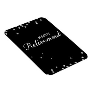 Magnet Flexible Félicitations pour la retraite Noir avec étincelle