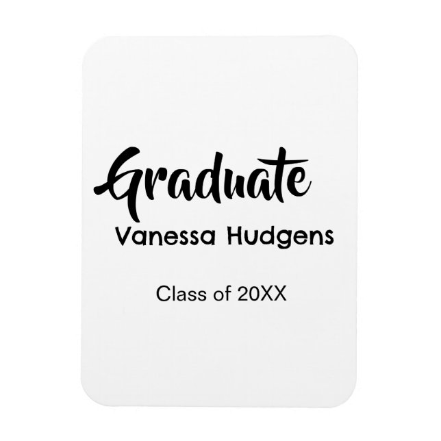 Magnet Flexible Félicitations pour le diplôme nom date année class (Vertical)