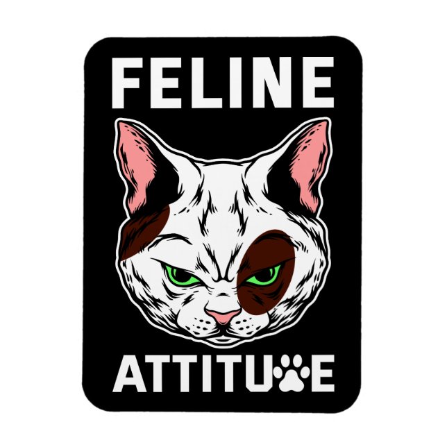 Magnet Flexible Feline Attitude Chat Mood Caractère animal de comp (Vertical)