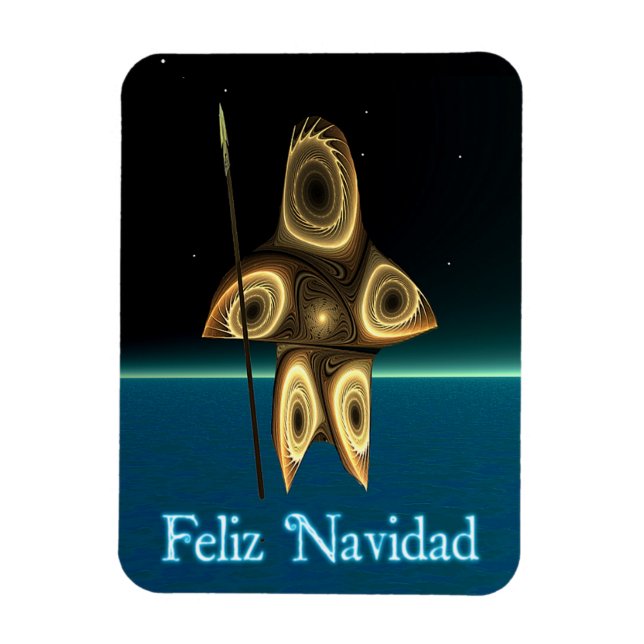 Magnet Flexible Feliz Navidad - Fractal Inuit Hunter (Vertical)