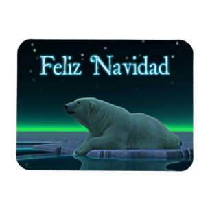 Magnet Flexible Feliz Navidad - Ours polaire de bord de glace