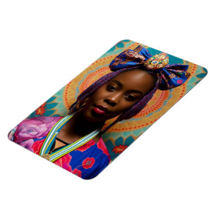 Magnet Flexible Femme africaine avec grand arc et médaillon