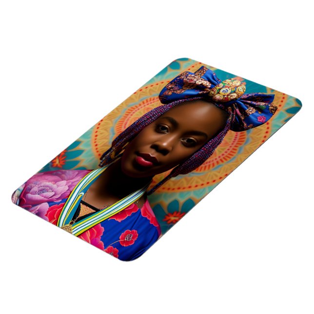 Magnet Flexible Femme africaine avec grand arc et médaillon (Côté Gauche)