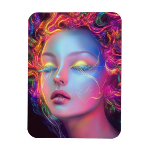 Magnet Flexible Femme Alien aux cheveux cosmiques