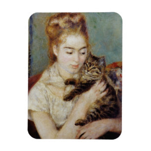 Magnet Flexible Femme au chat de Pierre-Auguste Renoir