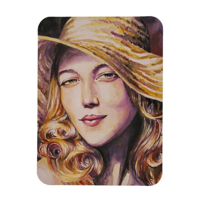Magnet Flexible Femme avec casquette (Vertical)