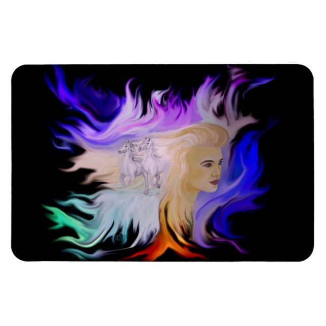 Magnet Flexible Femme avec cheval (Horizontal)