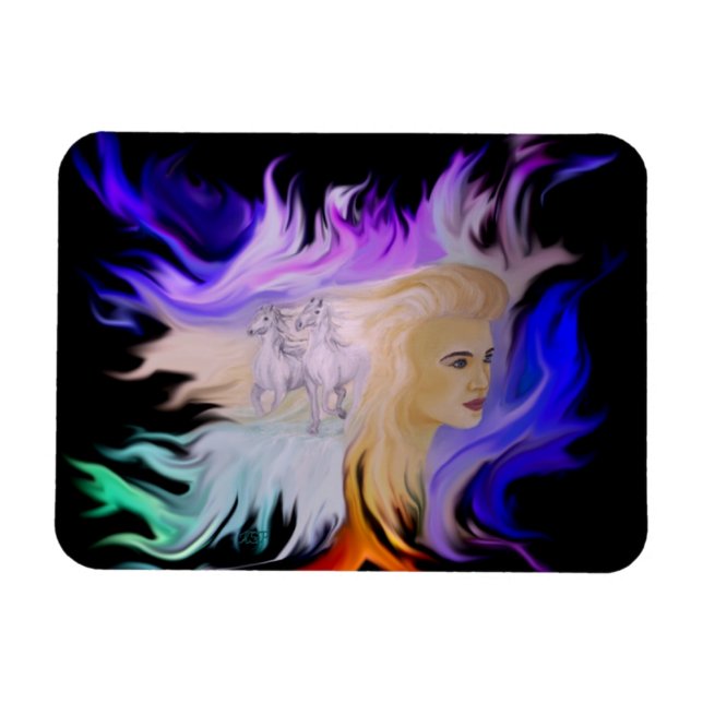 Magnet Flexible Femme avec cheval (Horizontal)