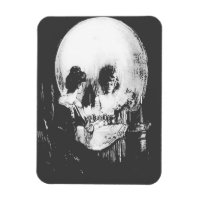 Femme avec Halloween Réflexion crâne en miroir