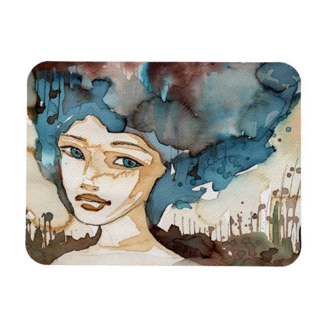 Magnet Flexible Femme bleue (Horizontal)