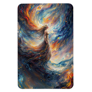 Magnet Flexible Femme céleste dans l'art cosmos de feu