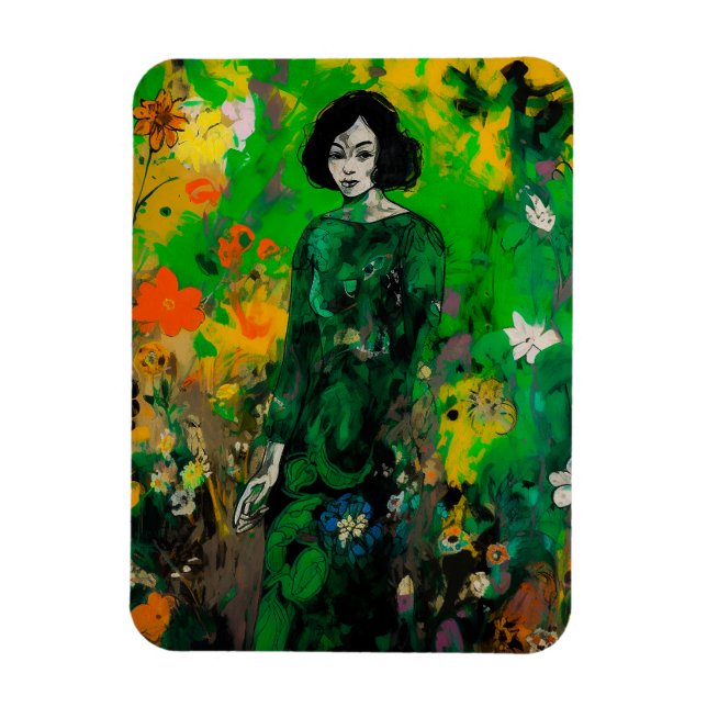 Magnet Flexible femme dans le champ coloré (Vertical)