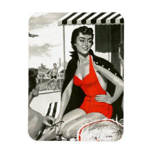 Magnet Flexible Femme d'un rouge ardent