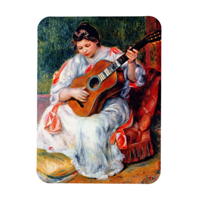 Magnet Flexible Femme jouant la guitare par Pierre Renoir (Vertical)