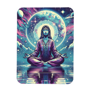 Magnet Flexible Femme Méditant Spirituel Serene Art