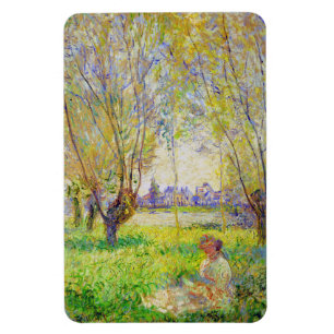 Magnet Flexible Femme Monet Assis Sous Les Faux Art