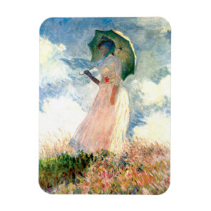 Magnet Flexible Femme Monet avec un parasol face à gauche