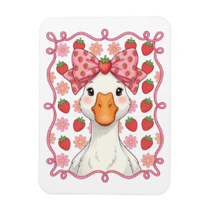 Magnet Flexible Femme Oie Fraise Été Nœud