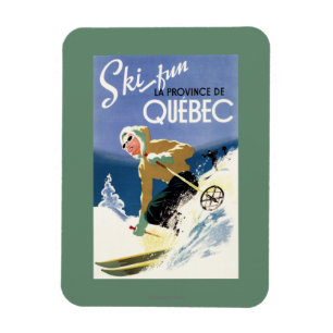 Magnet Flexible Femme Skiing - Poster anglais et français
