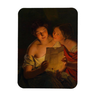 Magnet Flexible Femmes lisant une lettre d'amour (par Waldmüller)
