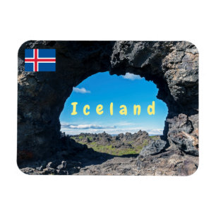 Magnet Flexible Fenêtre de lave à Dimmuborgir, région de Myvatn - 