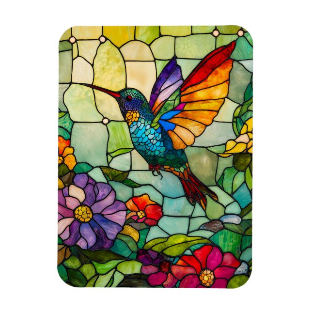 Magnet Flexible Fenêtre de style Tiffany à colibri (Vertical)