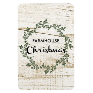 Magnet Flexible Ferme moderne Wreath de Noël Bois rustique