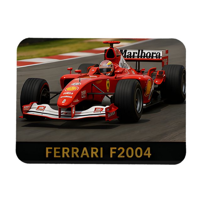 Magnet Flexible Ferrari F2004 Voiture de course de Formule 1 Vinta (Horizontal)