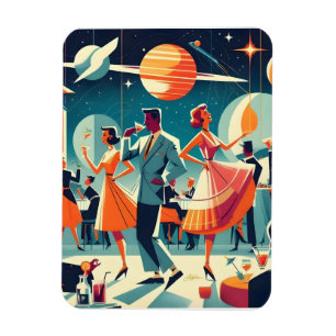 Magnet Flexible Fête de Cocktail d'Ère Spatiale de Milieu de Siècl