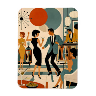 Magnet Flexible Fête de danse martini branchée milieu du siècle mo
